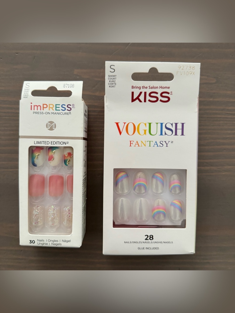 KISS Pride Rainbow Short Press-On and Glue Nails